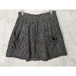 Black Lace Mini Skirt Size 10 pockets whimsigoth dark academia romance Kimchi